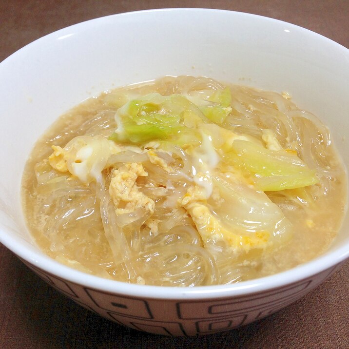 キャベツたっぷり☆卵とじ春雨スープ
